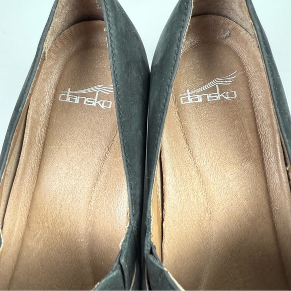 Dansko Clio Shoes 42 Black Nubuck Leather Wedge Shoes Womens Slip On 12 - Picture 4 of 13